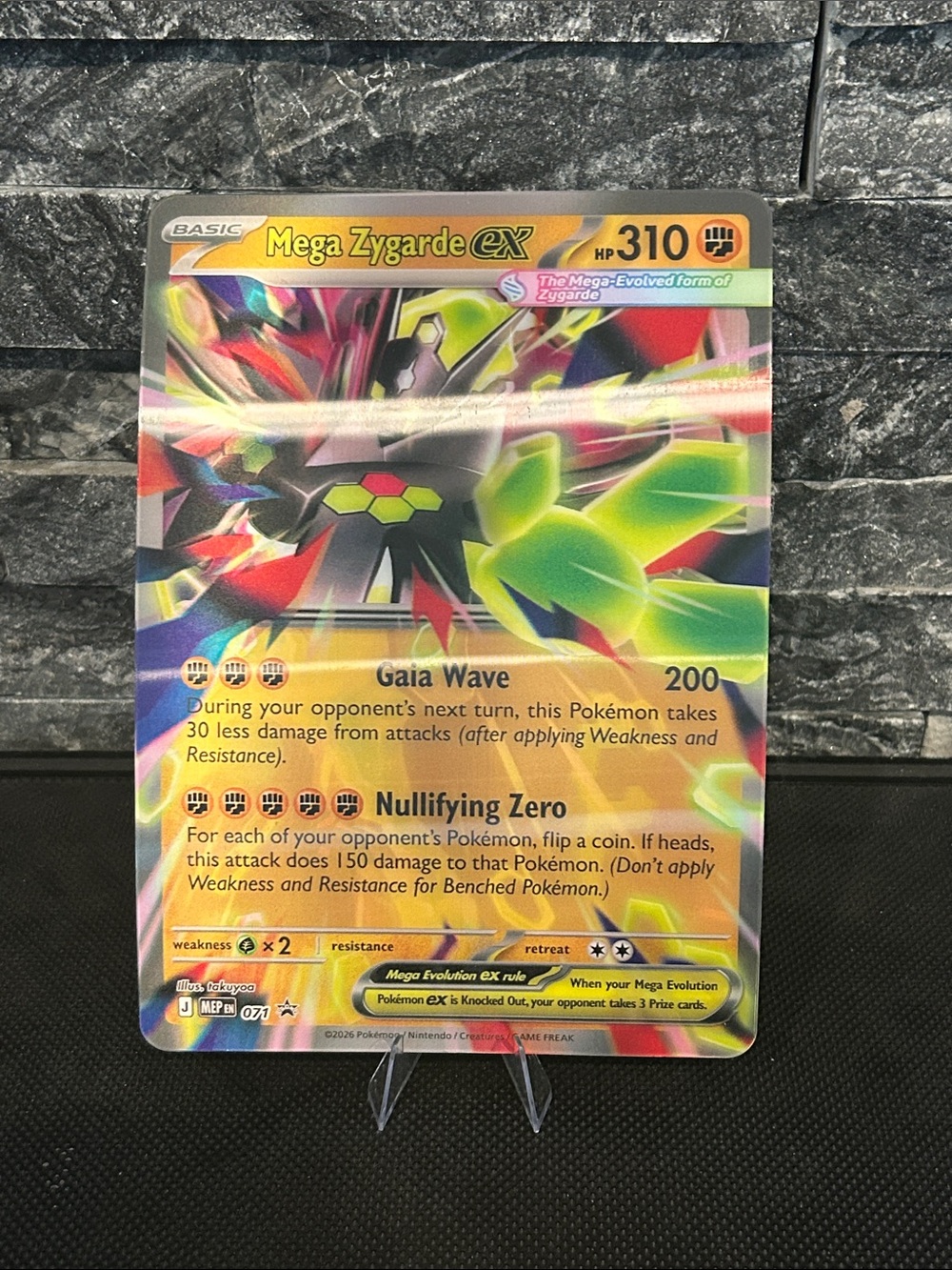 Pokemon‎ Mega Zygarde #071 EX Holo Jumbo Promo  Card 3D